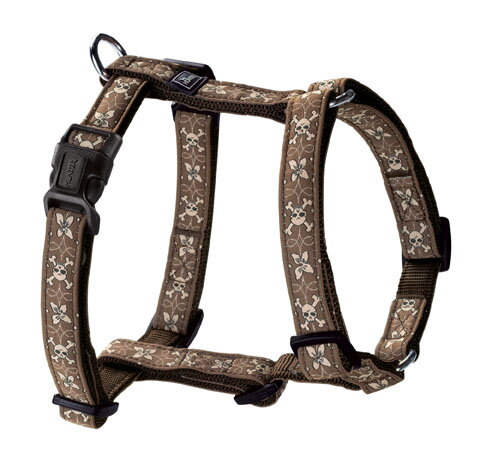 Postroj pro psa Krazy Scull Flower hnědá